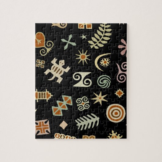 Afrikaanse Adinkra-symbolen Legpuzzel (Verticaal)