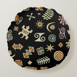 Afrikaanse adinkra-symbolen rond kussen