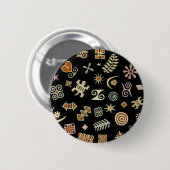Afrikaanse adinkra-symbolen ronde button 5,7 cm (Voorkant /achterkant)