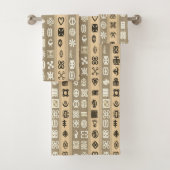 Afrikaanse Adinkra Symbolen Striped Towel set Bad Handdoek (Insitu)