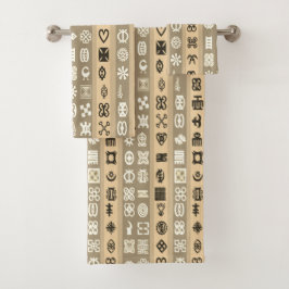 Afrikaanse Adinkra Symbolen Striped Towel set Bad Handdoek
