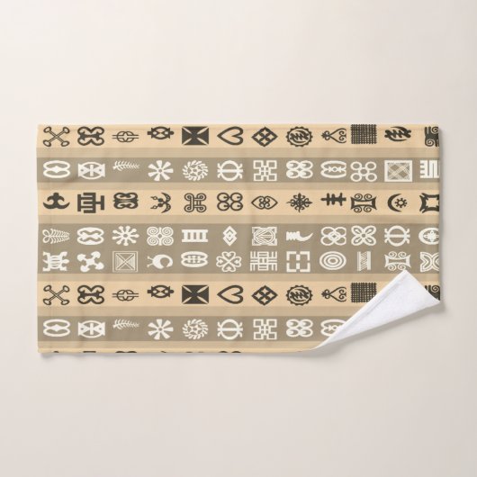 Afrikaanse Adinkra Symbolen Striped Towel set Bad Handdoek (Handdoek)