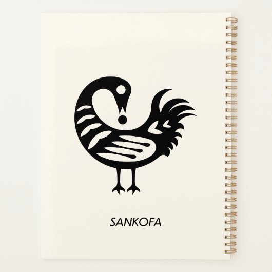 Afrikaanse Adinkra Symbool sankofa Planner (Achterkant)