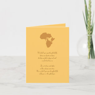 Afrikaanse adoptie Gift of You Poem - ! Kaart