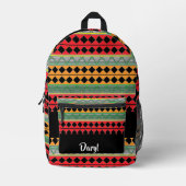 Afrikaanse afdruk gepatterd bedrukte rugzak (Voorkant)