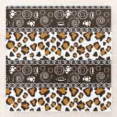 Afrikaanse afdruk met een cheetah-huidpatroon glazen onderzetter (Voorkant)