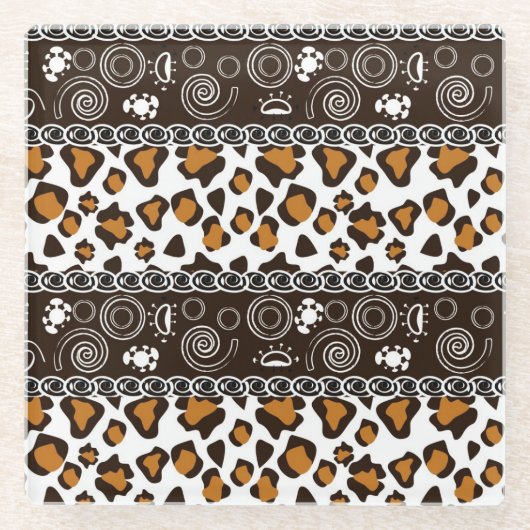 Afrikaanse afdruk met een cheetah-huidpatroon glazen onderzetter (Voorkant)