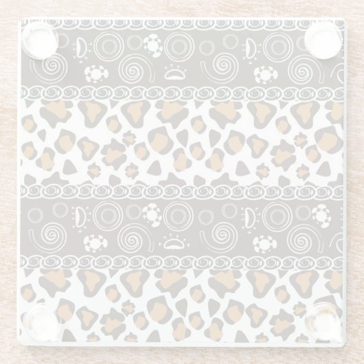 Afrikaanse afdruk met een cheetah-huidpatroon glazen onderzetter (Achterkant)