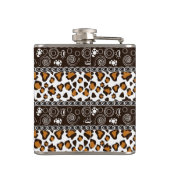 Afrikaanse afdruk met een cheetah-huidpatroon heupfles (Achterkant)