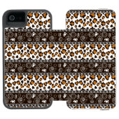 Afrikaanse afdruk met een cheetah-huidpatroon incipio iPhone portemonnee hoesje (Agenda Open)