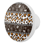 Afrikaanse afdruk met een cheetah-huidpatroon keramische knop (Rechts)