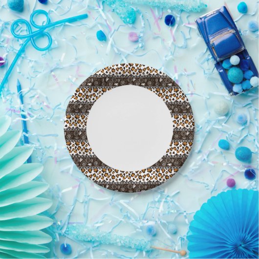 Afrikaanse afdruk met een cheetah-huidpatroon papieren bordje (Feest)