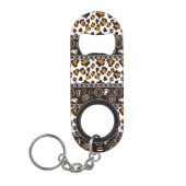 Afrikaanse afdruk met een cheetah-huidpatroon sleutelhanger flessenopener (Voorkant)