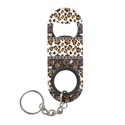 Afrikaanse afdruk met een cheetah-huidpatroon sleutelhanger flessenopener (Voorkant)
