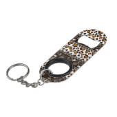 Afrikaanse afdruk met een cheetah-huidpatroon sleutelhanger flessenopener (Voorkant Gekanteld)
