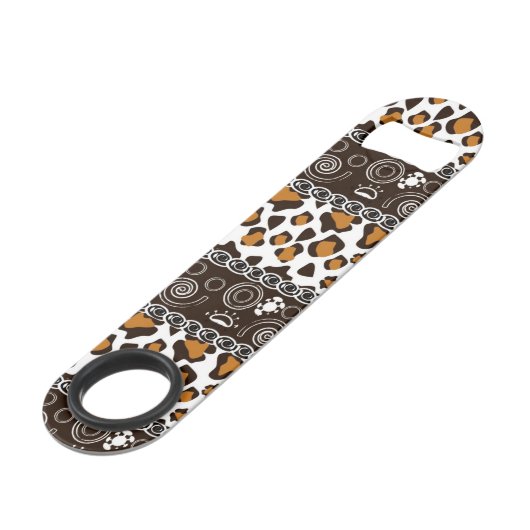 Afrikaanse afdruk met een cheetah-huidpatroon speed flessenopener (Voorkant Gekanteld)