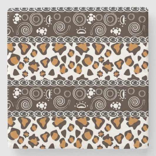 Afrikaanse afdruk met een cheetah-huidpatroon stenen onderzetter (Voorkant)