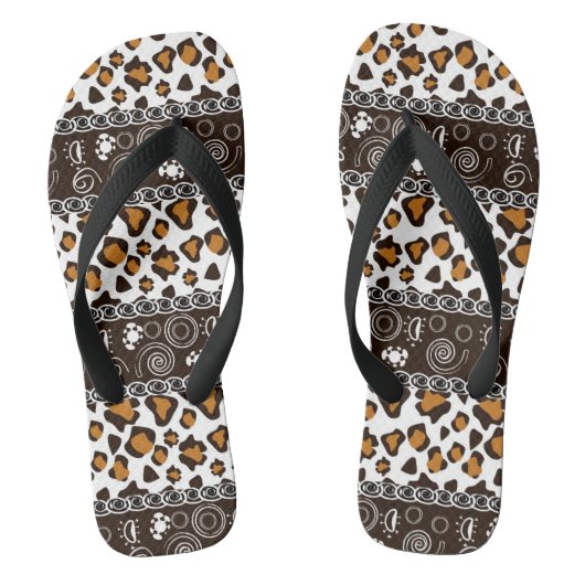 Afrikaanse afdruk met een cheetah-huidpatroon teenslippers (Voetbed)