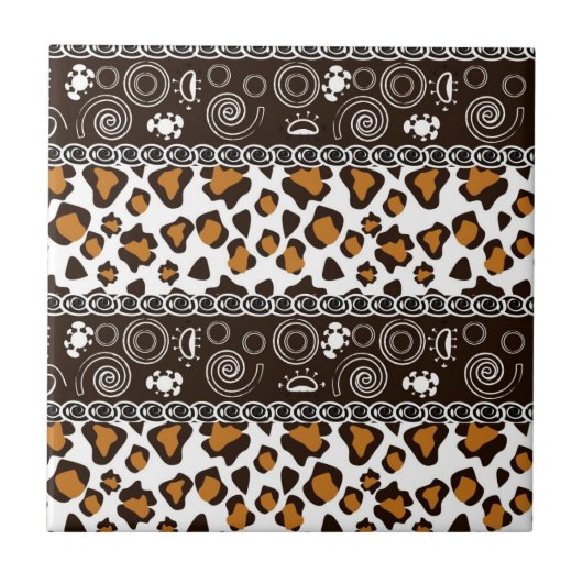 Afrikaanse afdruk met een cheetah-huidpatroon tegeltje (Voorkant)