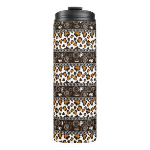 Afrikaanse afdruk met een cheetah-huidpatroon thermosbeker