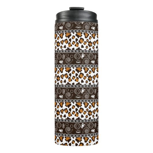 Afrikaanse afdruk met een cheetah-huidpatroon thermosbeker (Voorkant)