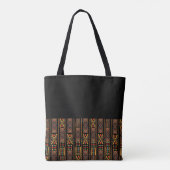 Afrikaanse afdruk met zwarte achtergrond-Canvas ta Tote Bag (Achterkant)