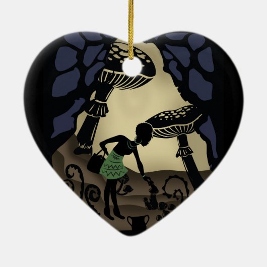 Afrikaanse Alice in Wonderland Keramisch Ornament (Achterkant)