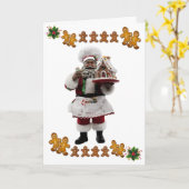 Afrikaanse Amer. Kerstmis met ontbijtkoek Kaart (Gele Bloem)