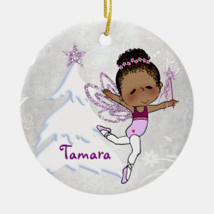 Afrikaanse American Ballerina kerstornament Keramisch Ornament