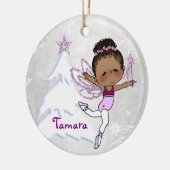 Afrikaanse American Ballerina kerstornament Keramisch Ornament (Links)