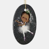 Afrikaanse American Ballerina kerstornament Keramisch Ornament (Rechts)