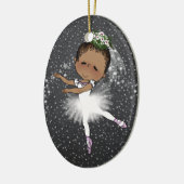 Afrikaanse American Ballerina kerstornament Keramisch Ornament (Links)