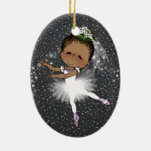 Afrikaanse American Ballerina kerstornament Keramisch Ornament (Achterkant)