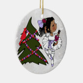 Afrikaanse American Ballerina kerstornament Keramisch Ornament (Rechts)