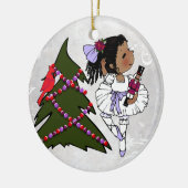 Afrikaanse American Ballerina kerstornament Keramisch Ornament (Links)