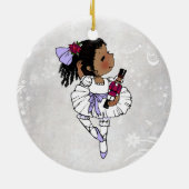 Afrikaanse American Ballerina kerstornament Keramisch Ornament (Achterkant)