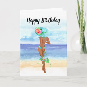 Afrikaanse American Beach Birthday Card Kaart