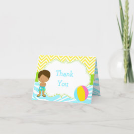 Afrikaanse American Boy Pool Party Basparty Bedankkaart