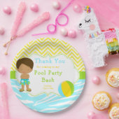 Afrikaanse American Boy Pool Party Basparty Papieren Bordje (Feest)