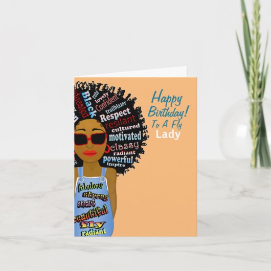 Afrikaanse American Fly Birthday Card Kaart (Voorkant)