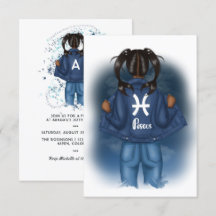 Afrikaanse American Pisces Zodiac Sign Birthday Pa