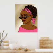 Afrikaanse American Woman Empowerote Poster (Keuken)