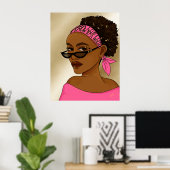 Afrikaanse American Woman Empowerote Poster (Thuiskantoor)