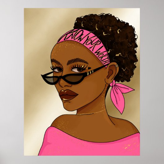 Afrikaanse American Woman Empowerote Poster (Voorkant)