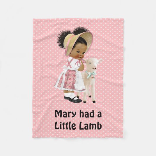 Afrikaanse Amerikaan Maria had een kleine Lamb-Bab Fleece Deken (Voorkant)