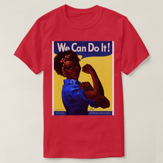 Afrikaanse Amerikaan Rosie de Riveter die we kunne T-shirt (Design voorkant)