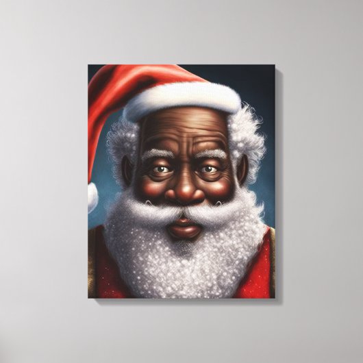 Afrikaanse Amerikaan, zwarte kerstman Canvas Afdruk (Voorkant)