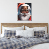 Afrikaanse Amerikaan, zwarte kerstman Canvas Afdruk (Insitu (Slaapkamer))