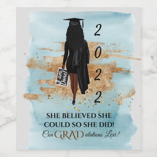 Afrikaanse Amerikaanse Afstuderen Wine Lbl (Donker Wijn Etiket (Enkel label)