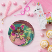 Afrikaanse Amerikaanse airy en Water Lilies Birthd Papieren Bordje (Feest)